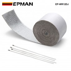 EPMAN 5Mx2" Fiber Glass Heat Reflective Insulation Tape Heat Sound Shield Wrap Tape Self-Adhesive Exhaust Heat Intake EP-WR12DJ